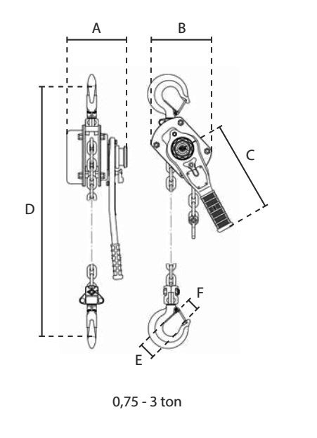delta ratchet hoist dimensions